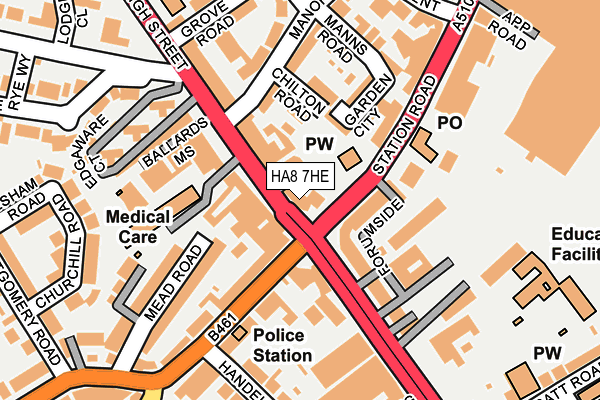 HA8 7HE map - OS OpenMap – Local (Ordnance Survey)