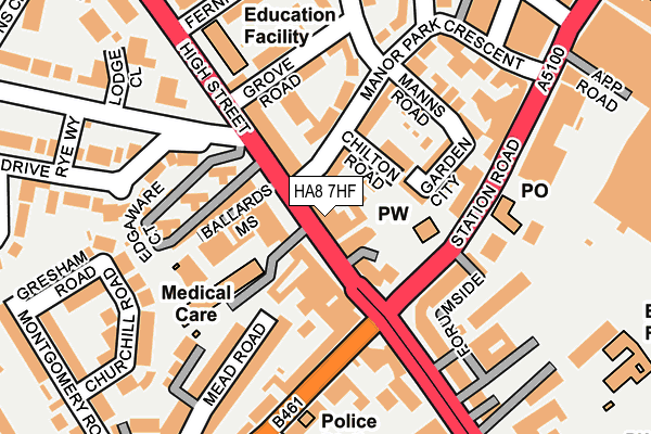 HA8 7HF map - OS OpenMap – Local (Ordnance Survey)