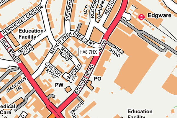 HA8 7HX map - OS OpenMap – Local (Ordnance Survey)