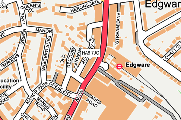 HA8 7JG map - OS OpenMap – Local (Ordnance Survey)