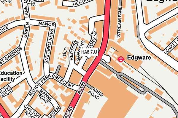 HA8 7JJ map - OS OpenMap – Local (Ordnance Survey)