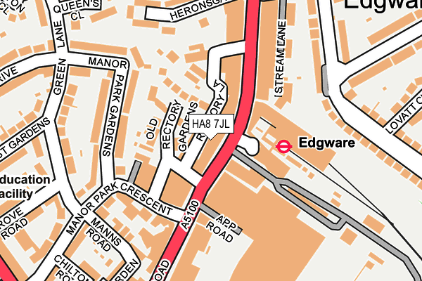 HA8 7JL map - OS OpenMap – Local (Ordnance Survey)