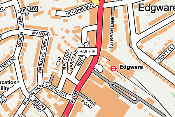 HA8 7JR map - OS OpenMap – Local (Ordnance Survey)