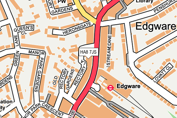 HA8 7JS map - OS OpenMap – Local (Ordnance Survey)