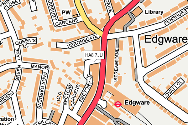 HA8 7JU map - OS OpenMap – Local (Ordnance Survey)