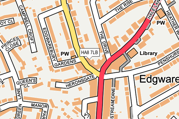 HA8 7LB map - OS OpenMap – Local (Ordnance Survey)