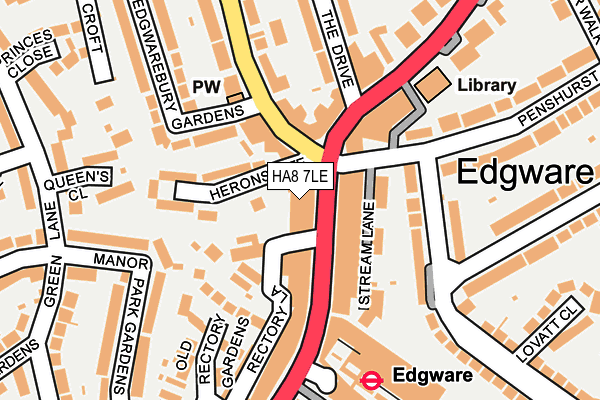 HA8 7LE map - OS OpenMap – Local (Ordnance Survey)