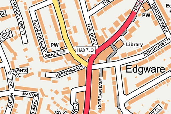 HA8 7LQ map - OS OpenMap – Local (Ordnance Survey)