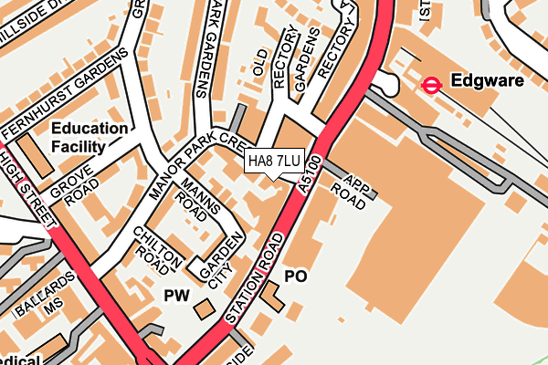 HA8 7LU map - OS OpenMap – Local (Ordnance Survey)