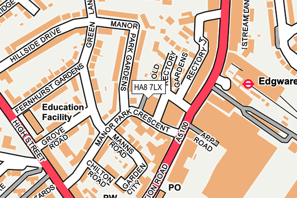 HA8 7LX map - OS OpenMap – Local (Ordnance Survey)