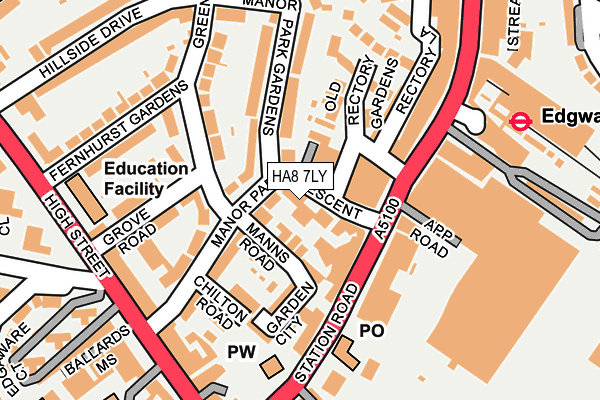 HA8 7LY map - OS OpenMap – Local (Ordnance Survey)