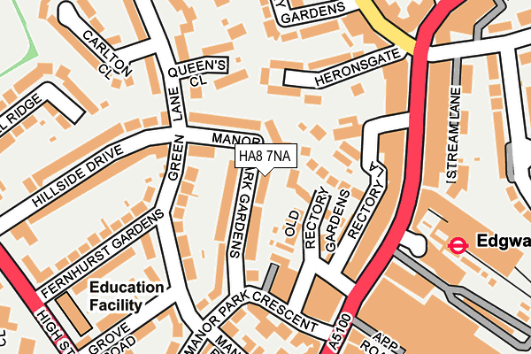 HA8 7NA map - OS OpenMap – Local (Ordnance Survey)
