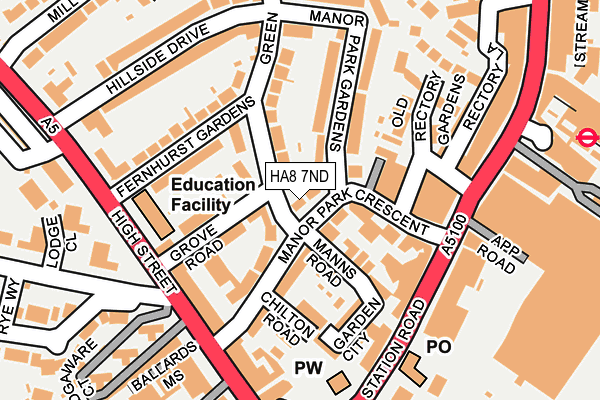 HA8 7ND map - OS OpenMap – Local (Ordnance Survey)