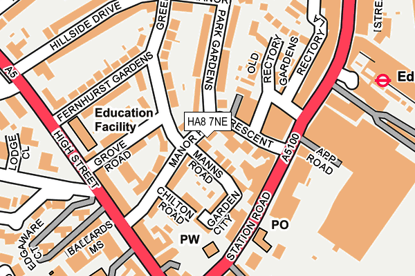 HA8 7NE map - OS OpenMap – Local (Ordnance Survey)