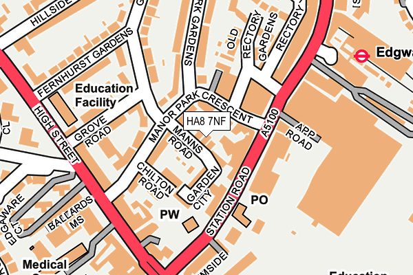 HA8 7NF map - OS OpenMap – Local (Ordnance Survey)