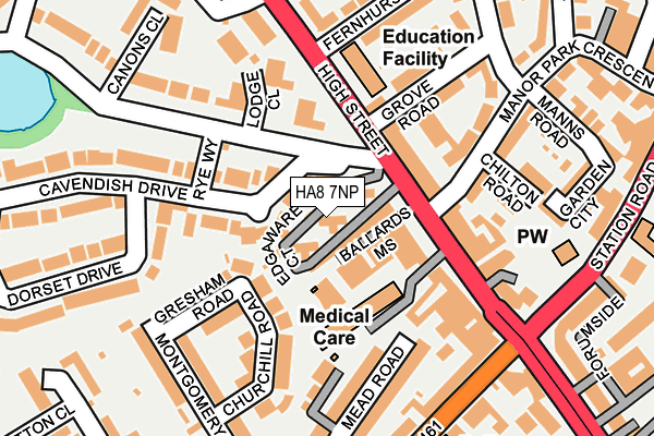 HA8 7NP map - OS OpenMap – Local (Ordnance Survey)