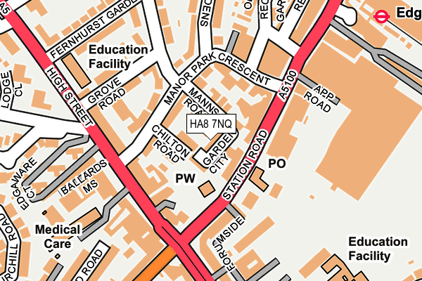 HA8 7NQ map - OS OpenMap – Local (Ordnance Survey)