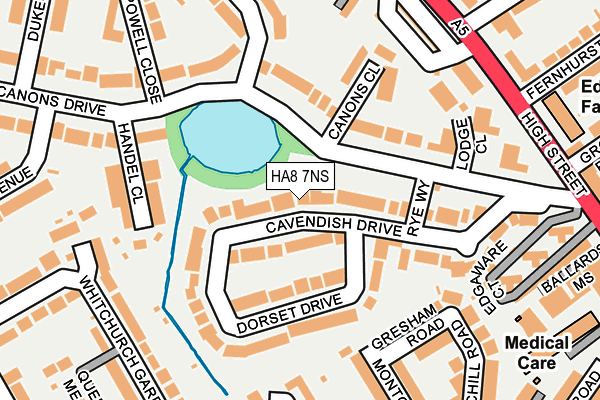HA8 7NS map - OS OpenMap – Local (Ordnance Survey)