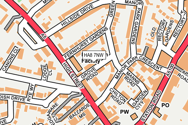 HA8 7NW map - OS OpenMap – Local (Ordnance Survey)