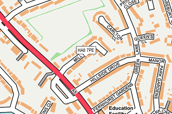 HA8 7PE map - OS OpenMap – Local (Ordnance Survey)