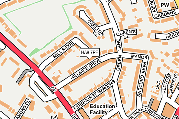 HA8 7PF map - OS OpenMap – Local (Ordnance Survey)