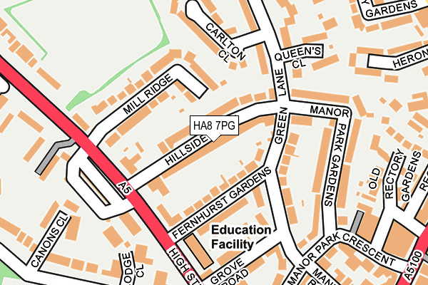 HA8 7PG map - OS OpenMap – Local (Ordnance Survey)