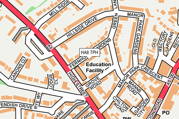 HA8 7PH map - OS OpenMap – Local (Ordnance Survey)