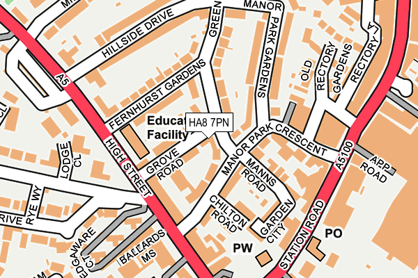 HA8 7PN map - OS OpenMap – Local (Ordnance Survey)