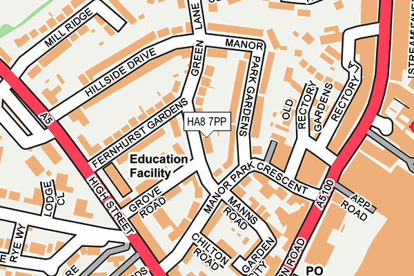 HA8 7PP map - OS OpenMap – Local (Ordnance Survey)