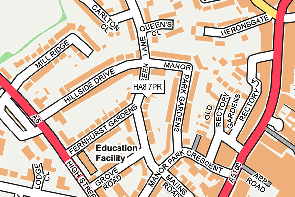 HA8 7PR map - OS OpenMap – Local (Ordnance Survey)