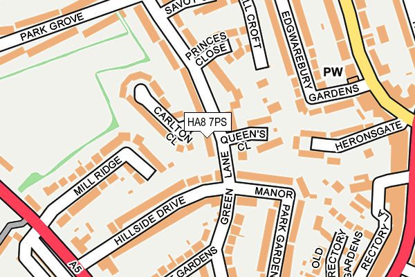 HA8 7PS map - OS OpenMap – Local (Ordnance Survey)