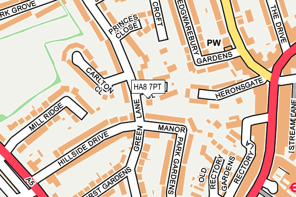 HA8 7PT map - OS OpenMap – Local (Ordnance Survey)