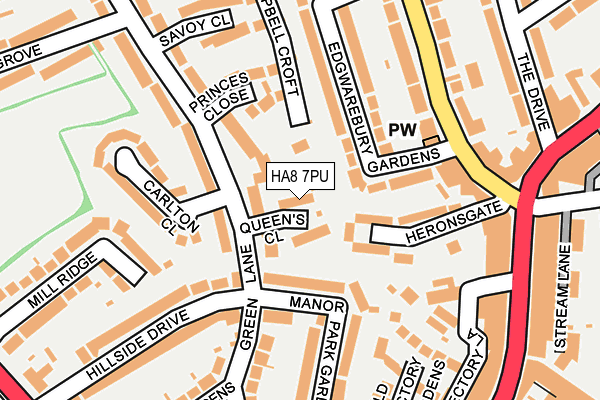 HA8 7PU map - OS OpenMap – Local (Ordnance Survey)