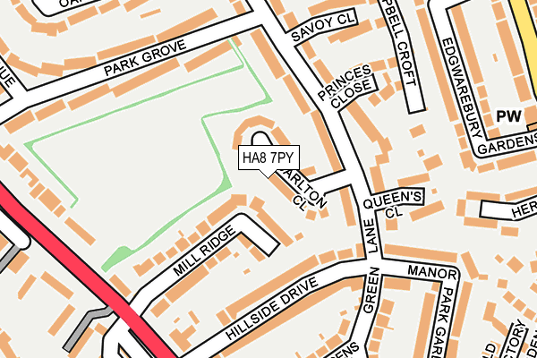 HA8 7PY map - OS OpenMap – Local (Ordnance Survey)