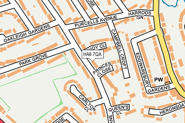 HA8 7QA map - OS OpenMap – Local (Ordnance Survey)