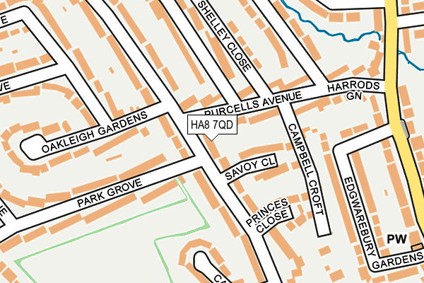 HA8 7QD map - OS OpenMap – Local (Ordnance Survey)