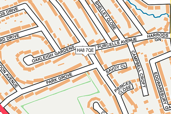 HA8 7QE map - OS OpenMap – Local (Ordnance Survey)