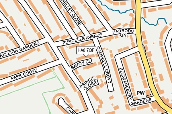 HA8 7QF map - OS OpenMap – Local (Ordnance Survey)