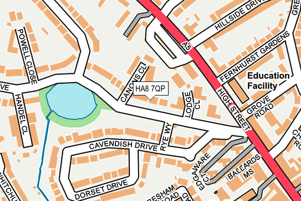 HA8 7QP map - OS OpenMap – Local (Ordnance Survey)