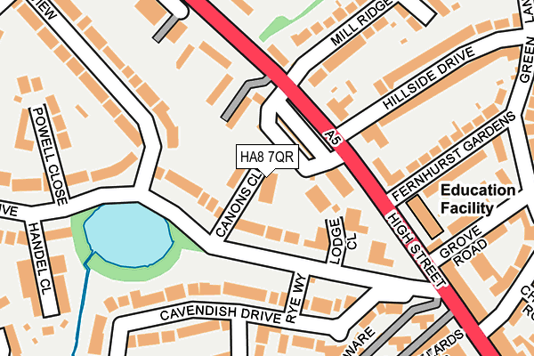 HA8 7QR map - OS OpenMap – Local (Ordnance Survey)