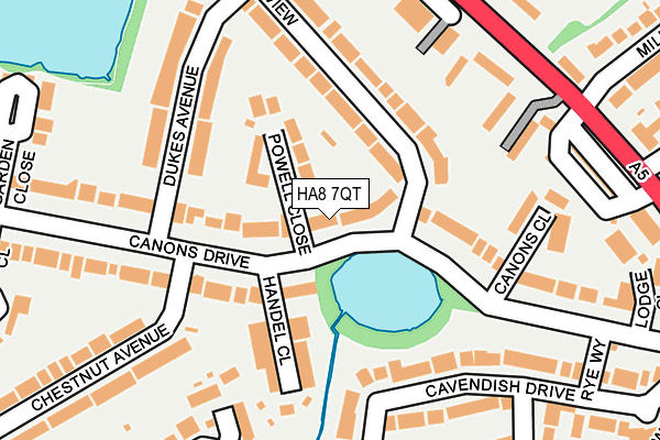 HA8 7QT map - OS OpenMap – Local (Ordnance Survey)