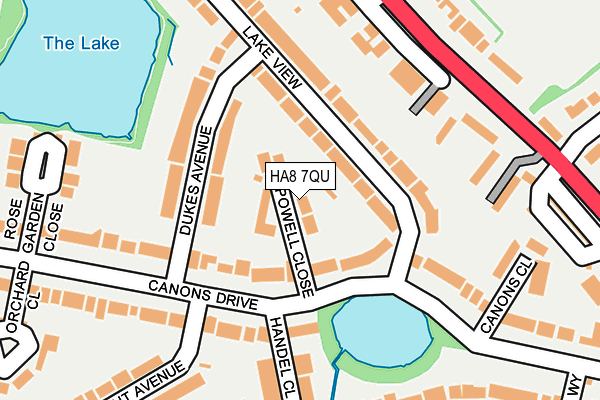 HA8 7QU map - OS OpenMap – Local (Ordnance Survey)