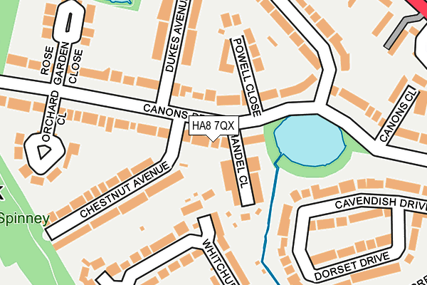 HA8 7QX map - OS OpenMap – Local (Ordnance Survey)