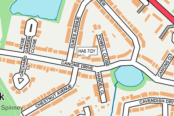 HA8 7QY map - OS OpenMap – Local (Ordnance Survey)