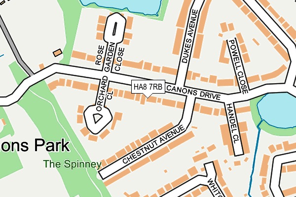 HA8 7RB map - OS OpenMap – Local (Ordnance Survey)