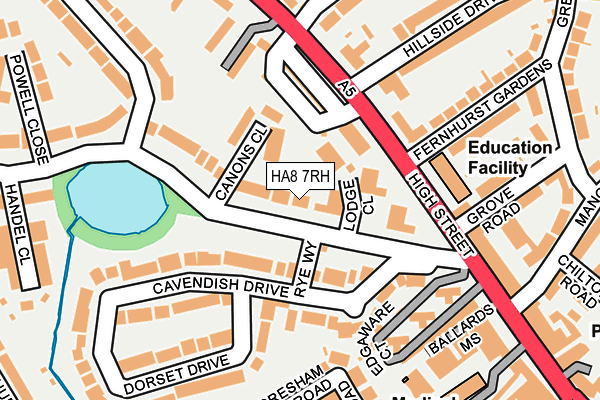 HA8 7RH map - OS OpenMap – Local (Ordnance Survey)