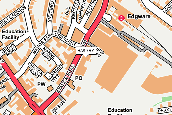 HA8 7RY map - OS OpenMap – Local (Ordnance Survey)