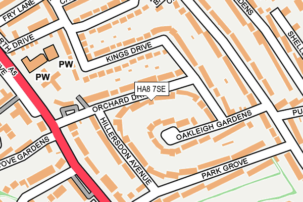HA8 7SE map - OS OpenMap – Local (Ordnance Survey)