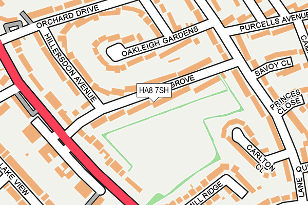 HA8 7SH map - OS OpenMap – Local (Ordnance Survey)