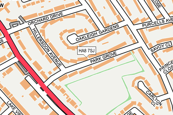 HA8 7SJ map - OS OpenMap – Local (Ordnance Survey)